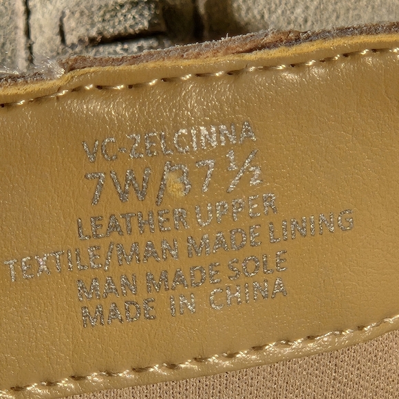 Vince Camuto Mid-Shaft Suede Chunky Heel Boots Women Size 7W Zelcinna Tortilla - Picture 9 of 16